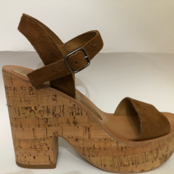 DOLCE VITA CORK WEDGE SANDALS - Picture 3 of 9